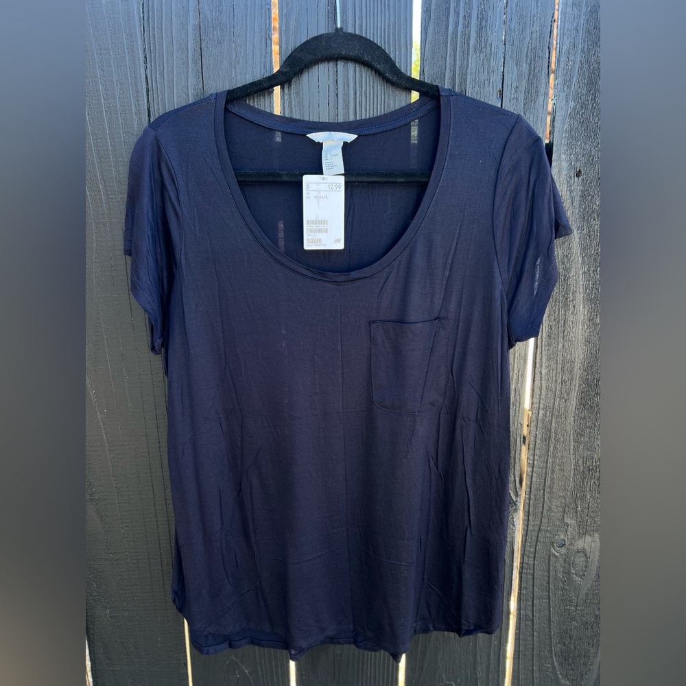 H&M Dark Blue Short Sleeve Tee